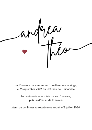 Invitation en français, créée par Andrea