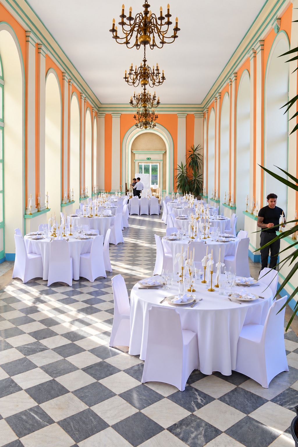 Vue d’ensemble de l’Orangerie entièrement mise en scène